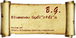 Blumenau Gyárfás névjegykártya